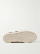 Mulo - Leather-Trimmed Suede Slip-On Sneakers - Brown