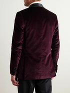 Paul Smith - Shawl-Collar Satin-Trimmed Cotton-Velvet Tuxedo Jacket - Purple