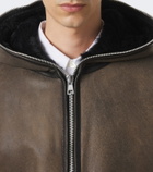 Our Legacy Hooded shearling-lined leather jacket