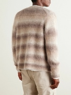 Corridor - Striped Brushed Alpaca-Blend Cardigan - Brown