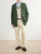 Drake's - Games Double-Breasted Linen Blazer - Green