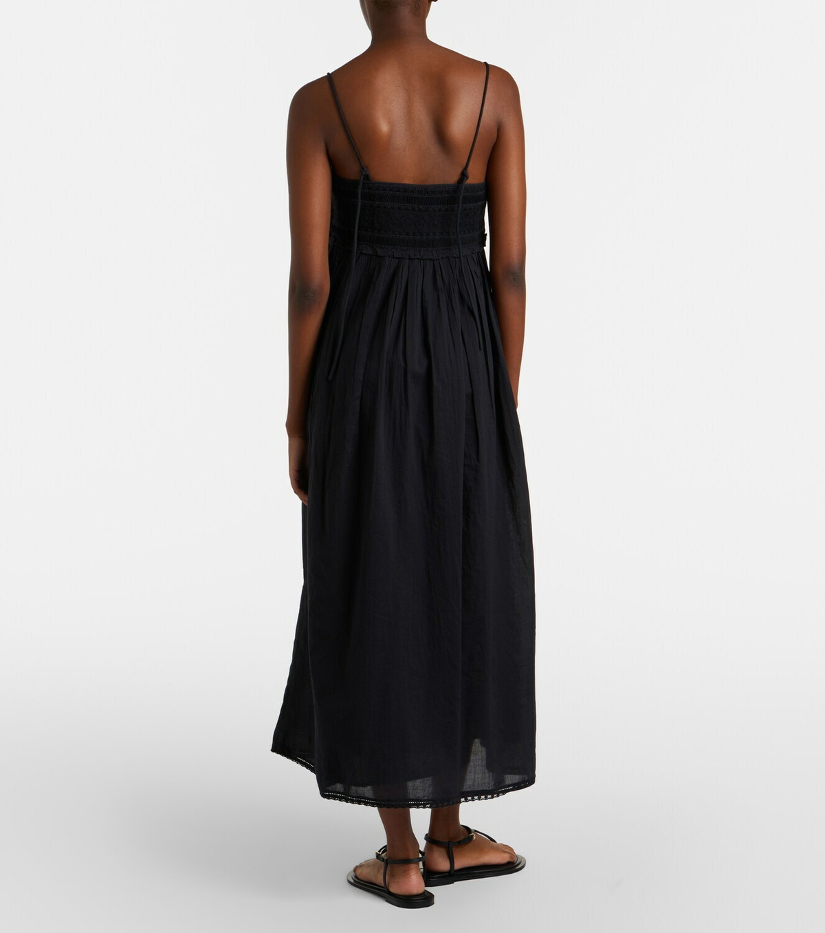 Posse Danielle lace-trimmed cotton midi dress