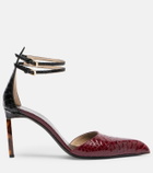 Tom Ford 90 snake-effect leather pumps