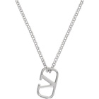 Valentino Silver Valentino Garavani VLogo Necklace