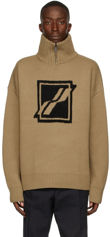 Photo: We11done Wool Square Logo Turtleneck