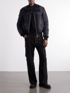Rick Owens - Two-Piece Buckled Rib-Trimmed Satin Bomber Jacket - Black
