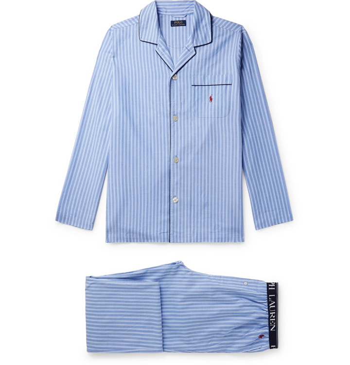 Photo: Polo Ralph Lauren - Striped Cotton-Poplin Pyjama Trousers - Blue