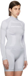 MISBHV Grey & White Active Classic Long Sleeve Top