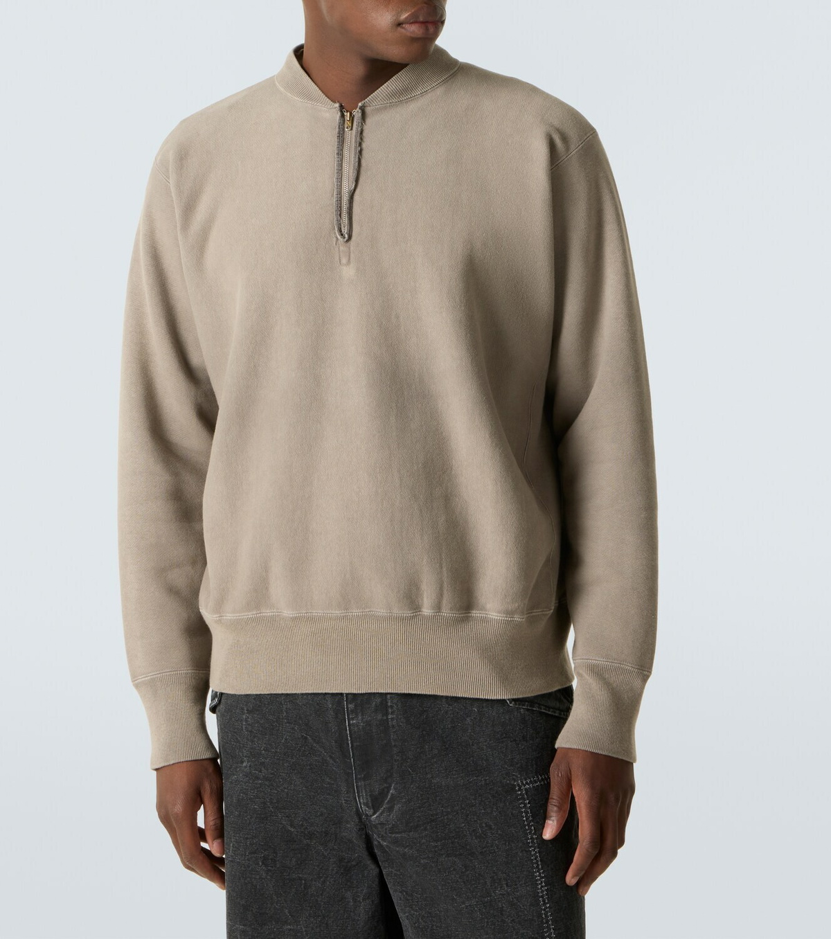A.Presse Vintage cotton jersey half-zip sweatshirt A.PRESSE