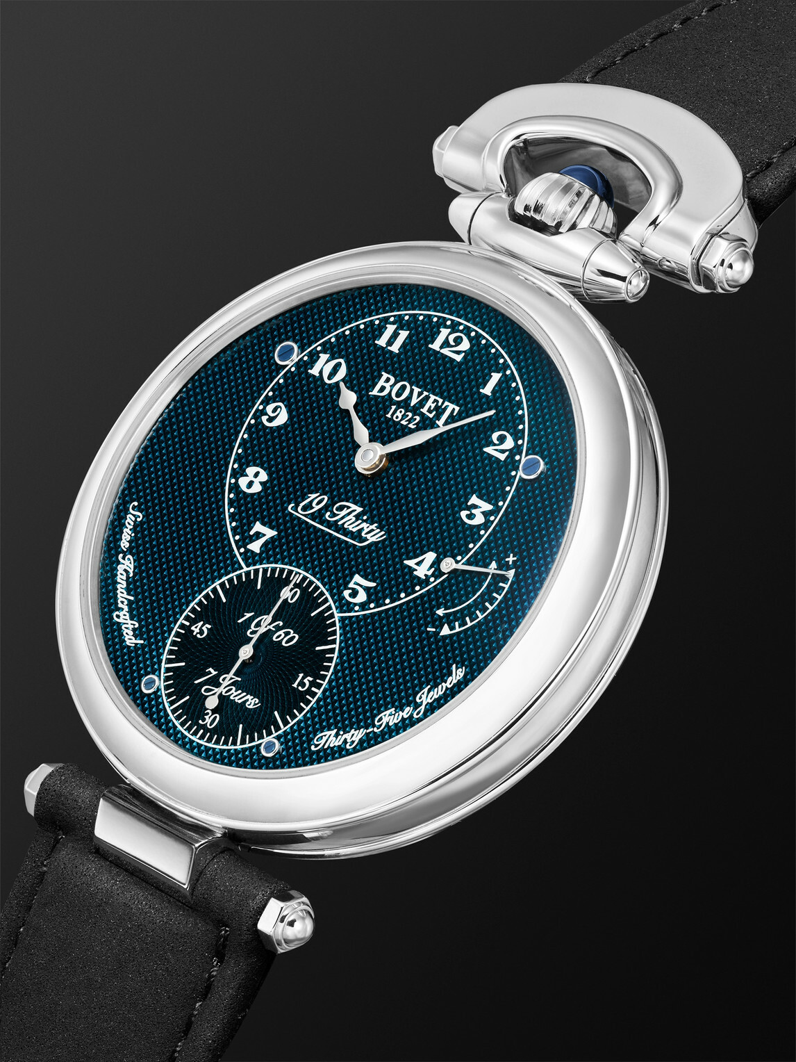 Bovet - 19Thirty Limited Edition Hand-Wound 42mm Stainless Steel and Leather Watch, Ref. No. NTS0108