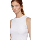 Aries White Ribbed Tank Top