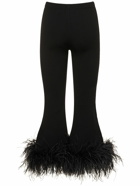 VALENTINO - Stretch Cady Straight Pants W/feathers