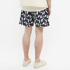 Sunspel Men's Leaf Print Swim Shorts in Navy/Ecru Leaf