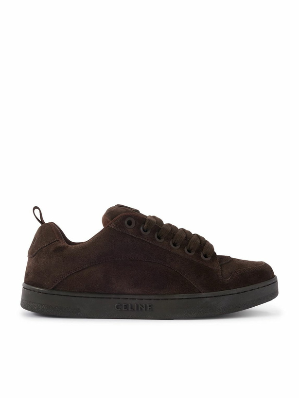 Photo: CELINE - Huntington Suede and Mesh Sneakers - Brown