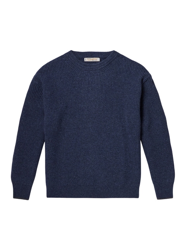 Photo: FrizmWORKS - Patch Wool-Blend Sweater - Blue