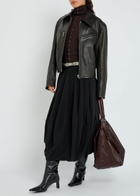 Lemaire Leather Jacket Dark Brown