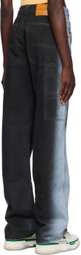 Heron Preston Black & Blue Gradient Jeans