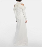 Christopher Kane - Bridal feather-trimmed crêpe gown