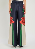 LA Double J Printed Wide-leg Silk Trousers Multicoloured