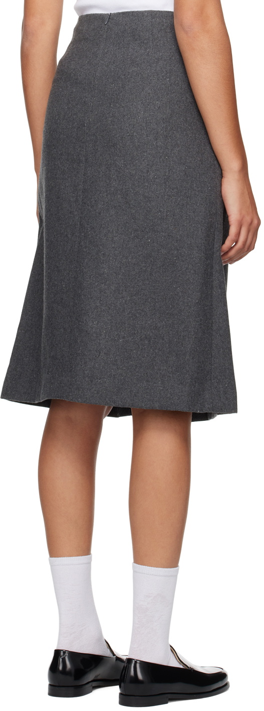Dunst Gray Belted Midi Skirt