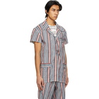 Maison Margiela Multicolor Linen Stripe Short Sleeve Shirt