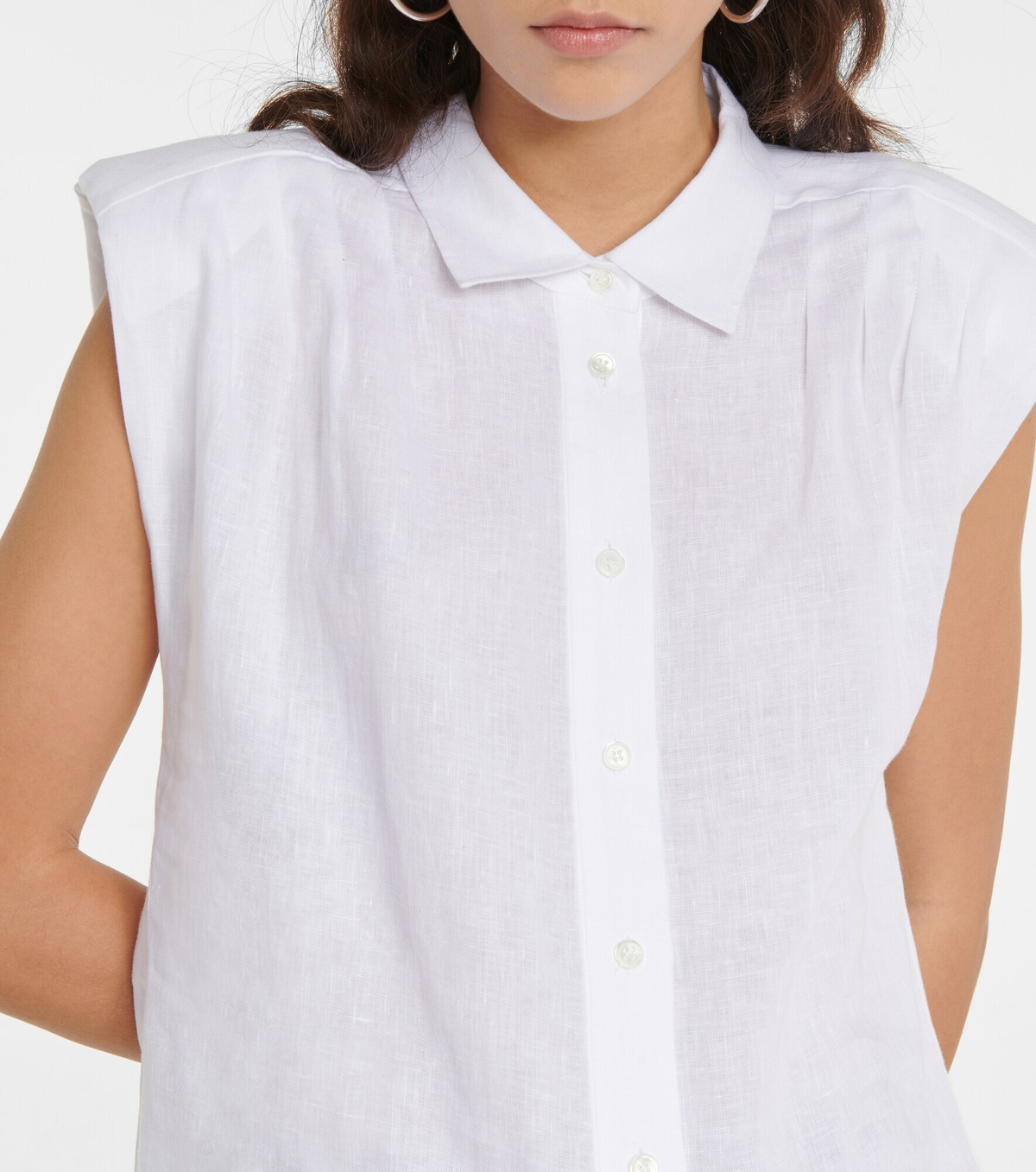Frame - Sleeveless linen top