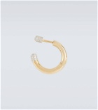 Rainbow K Tube Small 14kt gold single earring with diamonds