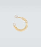 Rainbow K Tube Small 14kt gold single earring with diamonds