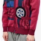 By Parra Men's No Parking Knit Cardigan in Beet Red