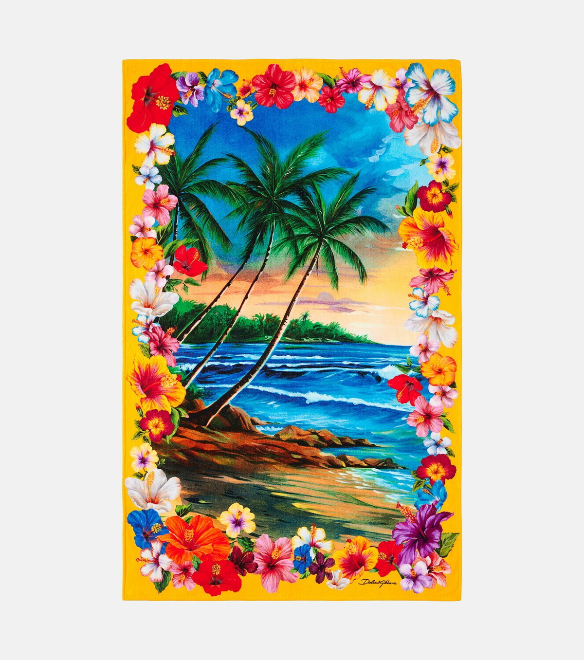 Dolce&Gabbana Casa Printed cotton terry beach towel
