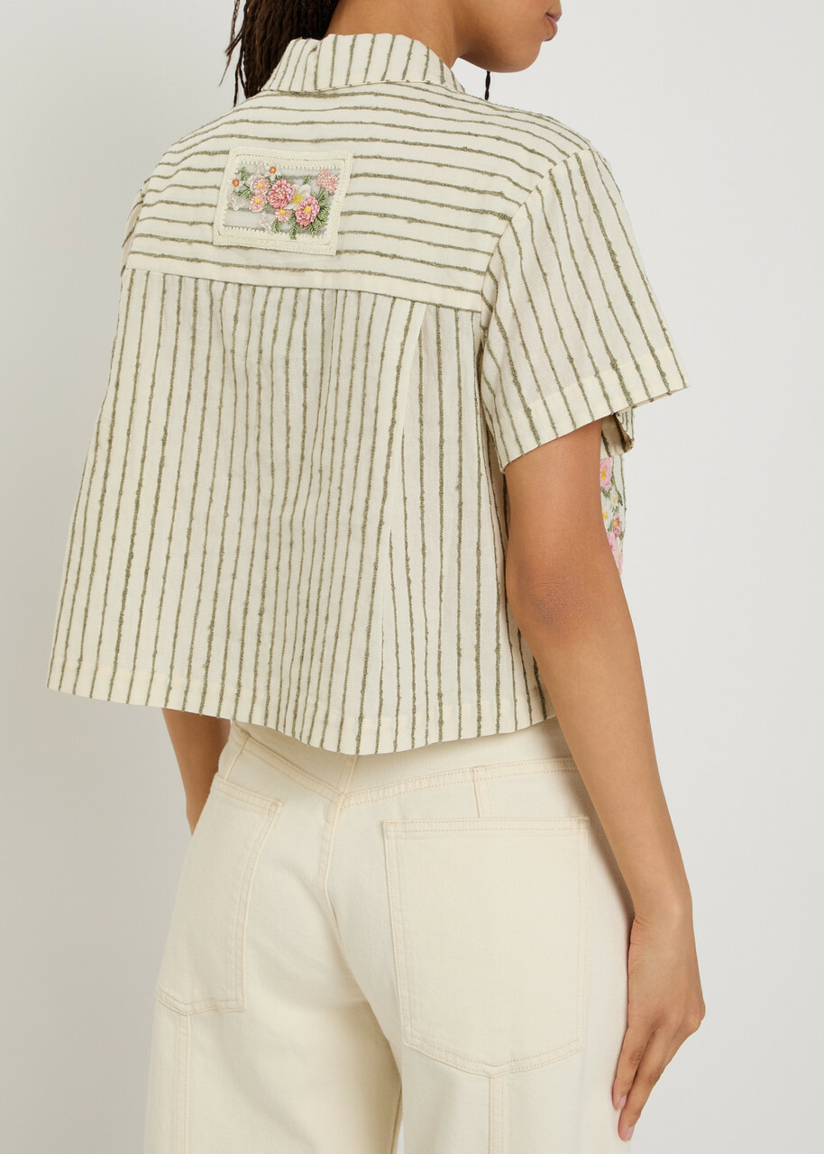 Agua BY Agua Bendita Virtuosa Embroidered Cotton-blend Shirt Multicoloured