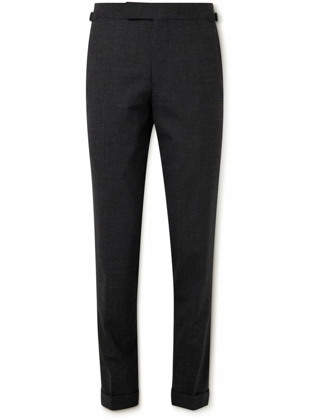 Photo: TOM FORD - O'Connor Slim-Fit Checked Wool Trousers - Black