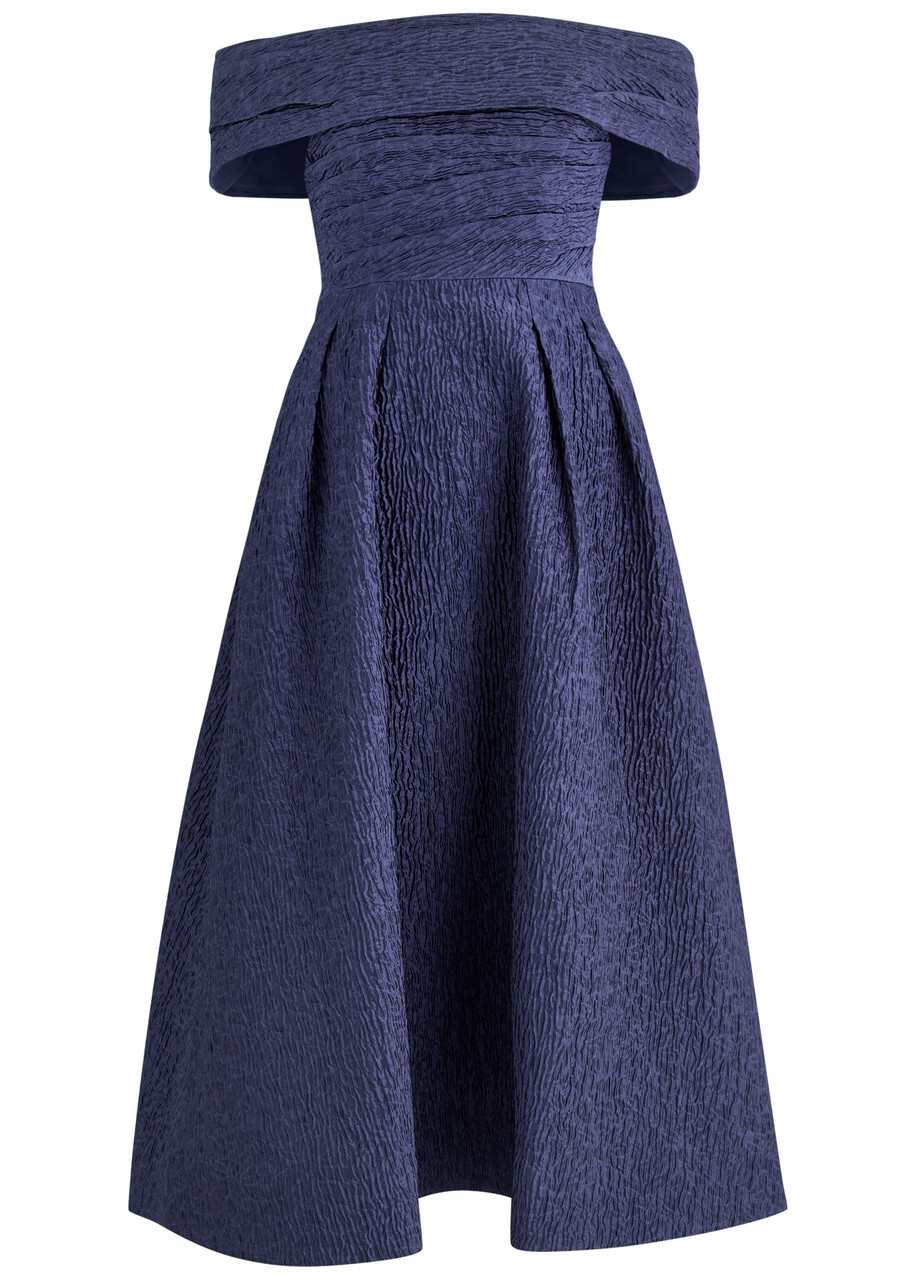 rib knit off the shoulder maxi dress Women's Maxi Dress Knit Off-shoulder Sweater Polyester by Naked Wardrobe, Taupe / S