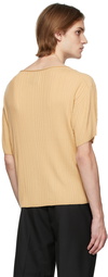 King & Tuckfield Tan Rib Knit T-Shirt