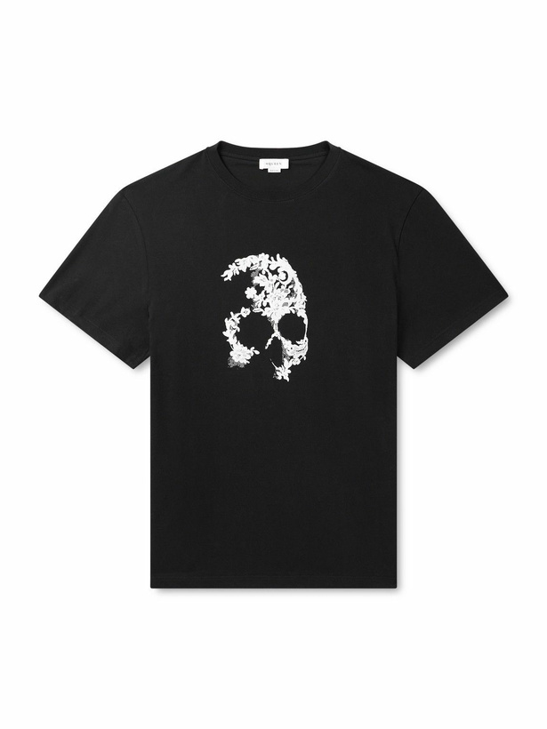 Photo: McQueen - Printed Cotton-Jersey T-Shirt - Black