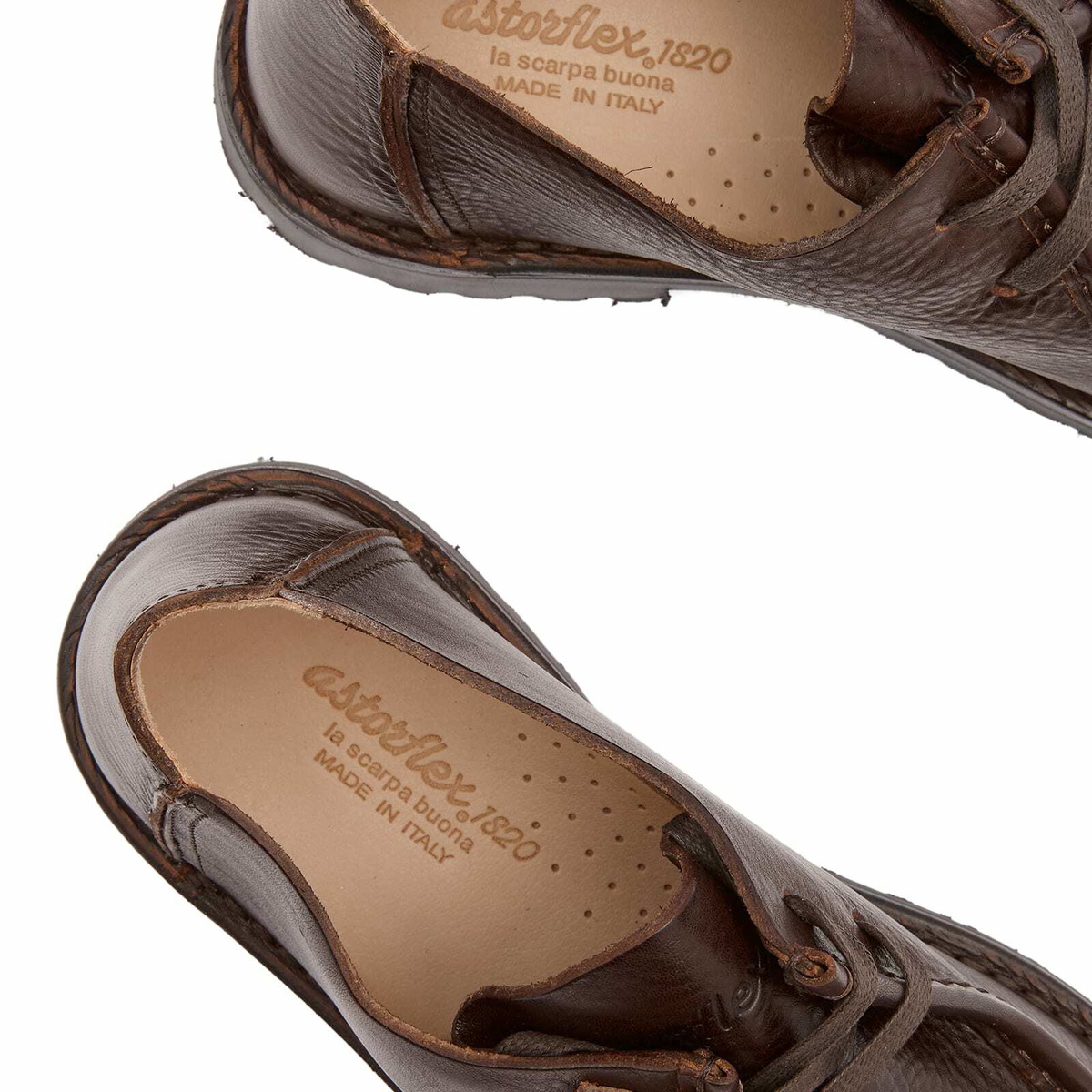 Astorflex Men's Beenflex Grain Leather Shoes in Caffe