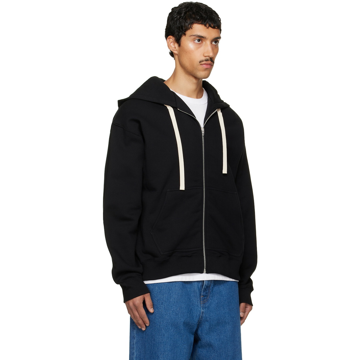 Jil Sander Black Zip Hoodie