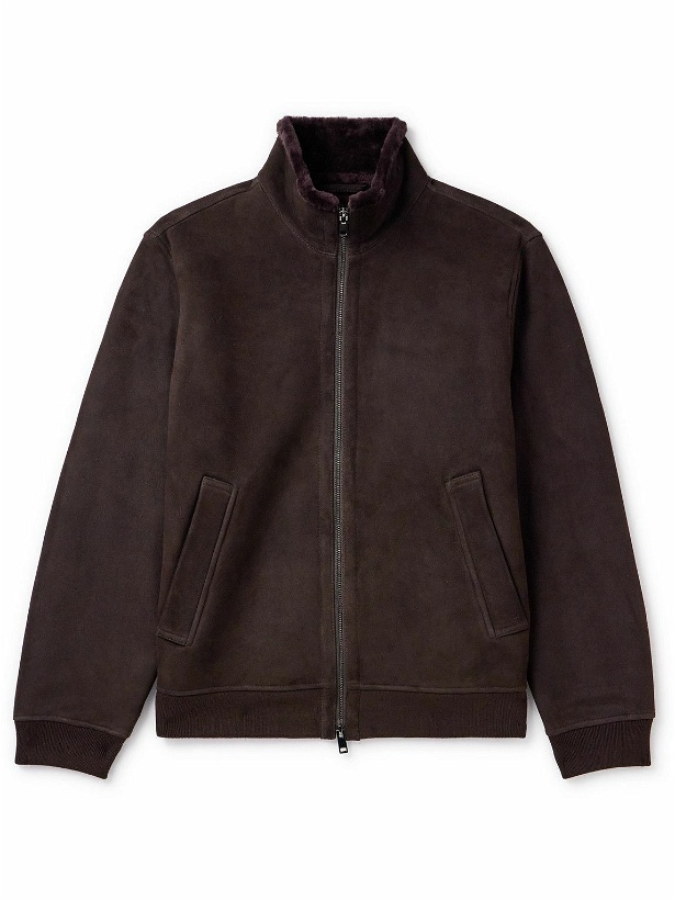 Photo: Theory - Marco Shearling Bomber Jacket - Brown