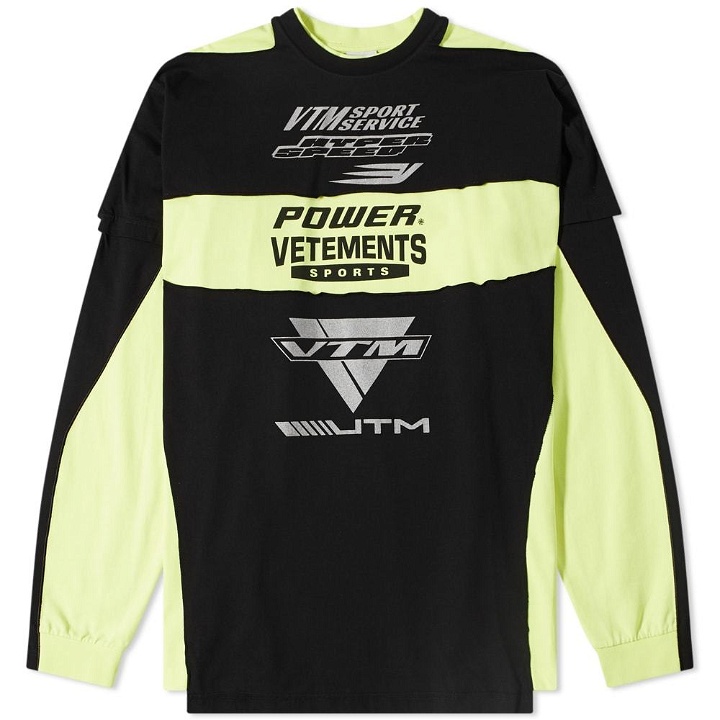 Photo: Vetements Long Sleeve Motocross Patched Logo Tee
