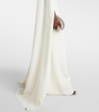 Oscar de la Renta Caped embellished silk-blend gown