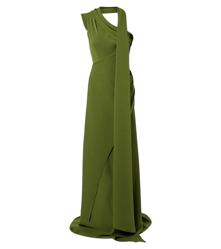 Photo: Marmar Halim Draped scarf-detail bustier gown