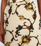 La DoubleJ Printed wool-blend cady pencil skirt