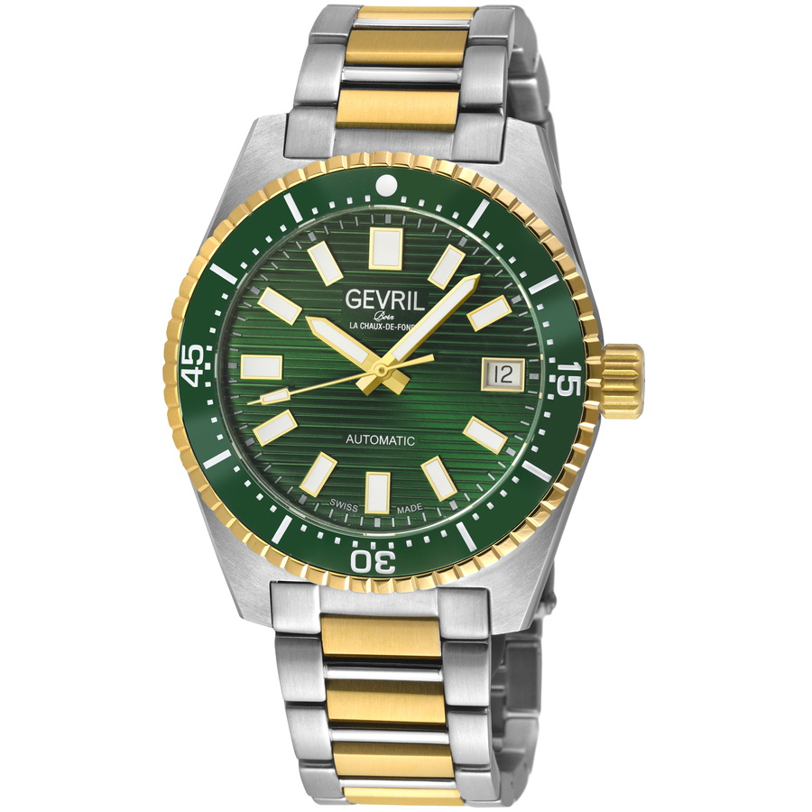 Gevril Atlantic Avenue Automatic Green Dial Mens Watch 47207B