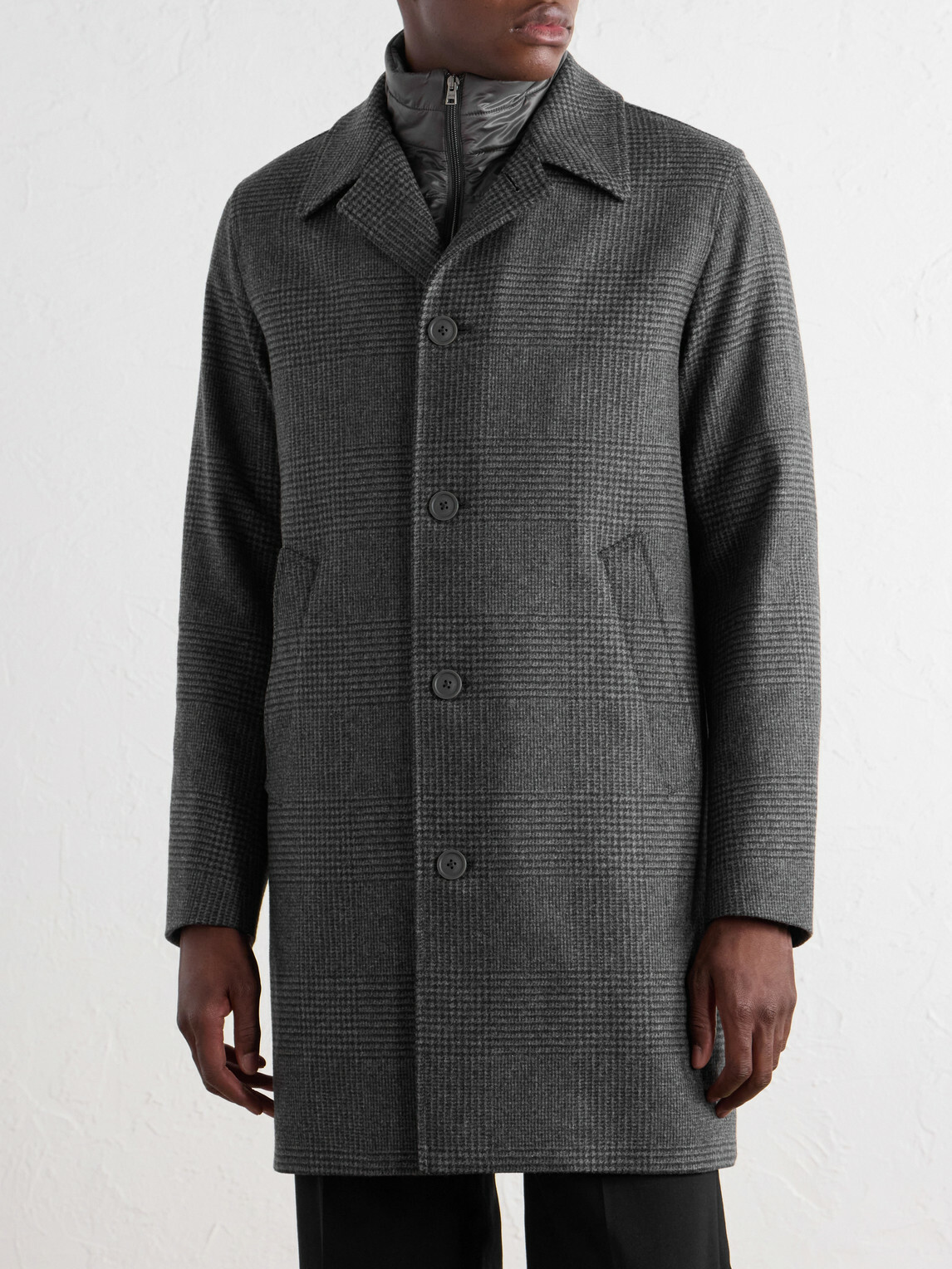 Herno - Padded Wool-Blend Tweed Coat - Gray