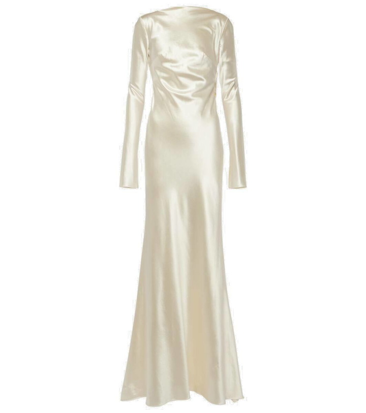 Photo: Danielle Frankel Bridal Simone wool and silk satin gown