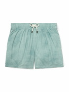Canali - Straight-Leg Mid-Length Printed Swim Shorts - Blue