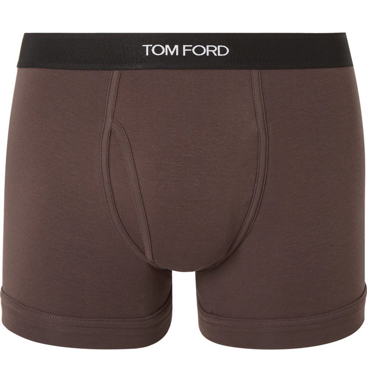 Photo: TOM FORD - Stretch-Cotton Boxer Briefs - Brown