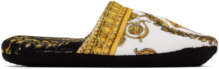 Photo: Versace White & Black I Heart Baroque Slippers