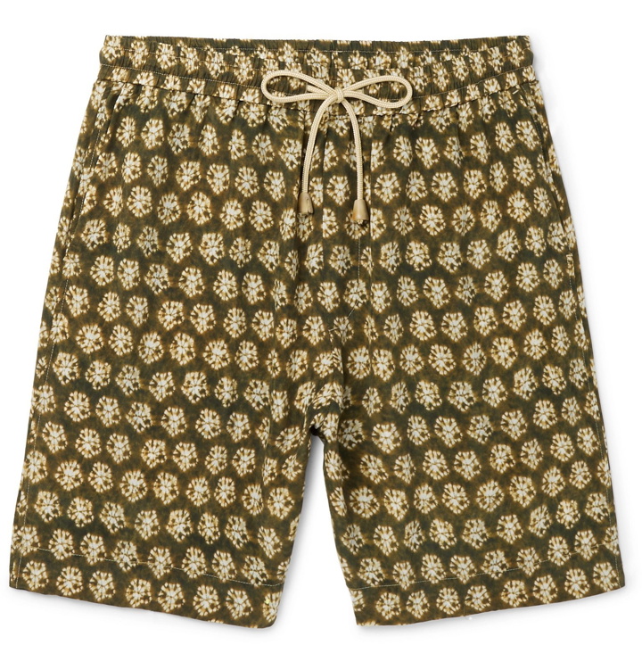 Photo: Nanushka - Doxxi Floral-Print Crepe de Chine Drawstring Shorts - Yellow