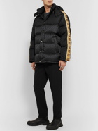 GUCCI - Logo-Jacquard Webbing-Trimmed Quilted Shell Hooded Down Jacket - Black